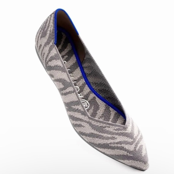 Rothy’s The Point Flats - Gray Zebra - Picture 1 of 10